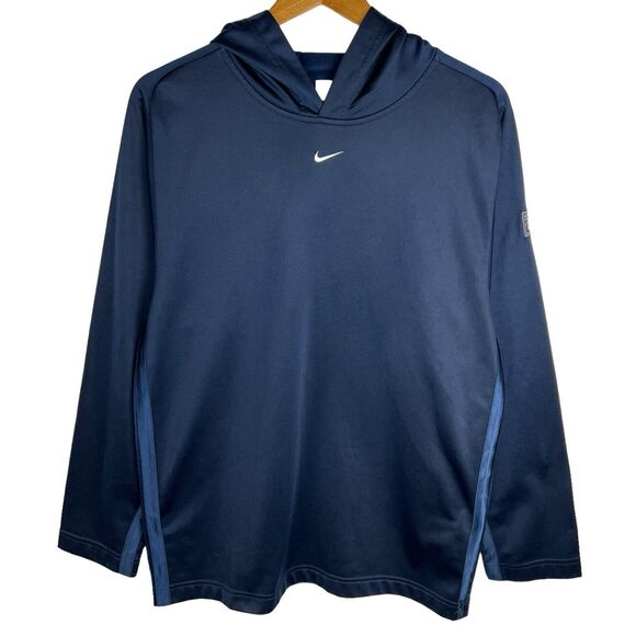 VTG Y2K Nike Mens M Center Middle Swoosh Basketball Hoodie Sweatshirt Travis - Picture 3 of 7